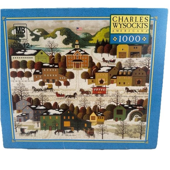 Wysocki Puzzle Blossom River Junction 1000 Piece Jigsaw Hasbro 22 X 25 Vintage - Picture 1 of 8